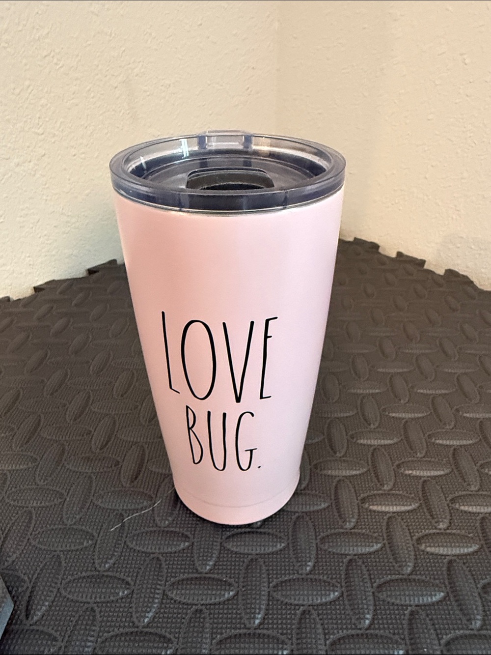 Rae Dunn Pink "LOVE BUG" Travel Tumbler